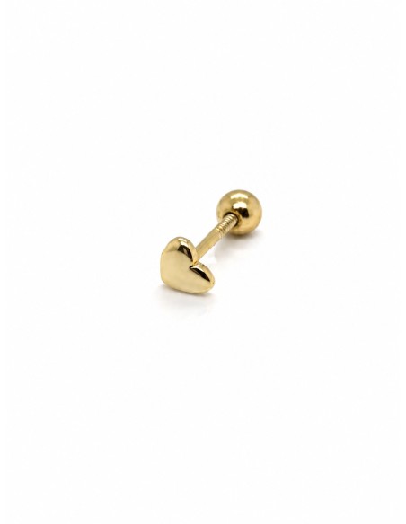 Piercing corazón liso plata chapada de 1ª ley