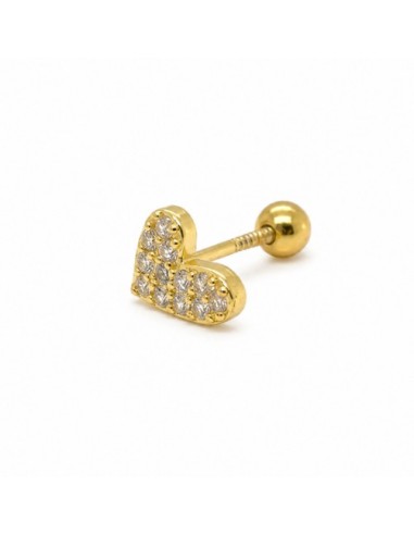 Piercing corazón zn plata chapada 1ª ley