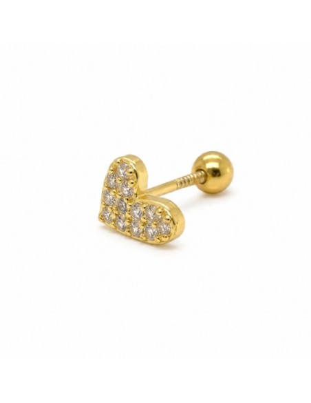 Piercing corazón zn plata chapada 1ª ley