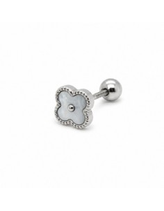 Piercing flor nacar plata 1ª ley