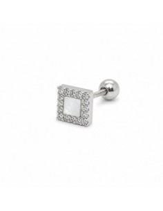 Piercing cuadrado nacar zn plata 1ª ley