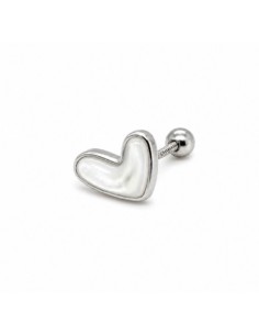 Piercing corazón nacar plata 1ª ley