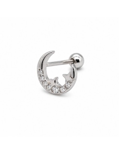 Piercing luna estrella zn plata 1ª ley