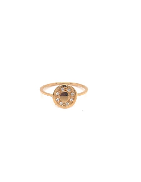 0.12CT. ANILLO SOL ORO ROSA