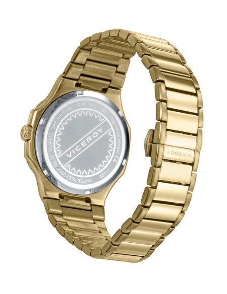 RELOJ ACERO IP DORADO ZAFIRO BRAZALETE SR VA