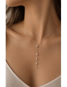 Gargantilla circonitas cadena oro de 18k