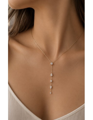 Gargantilla circonitas cadena oro de 18k