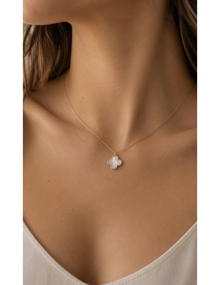 Gargantilla flor nacar oro de 18k