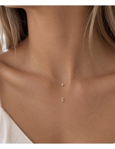 Gargantilla circonita con cadena oro de 18k