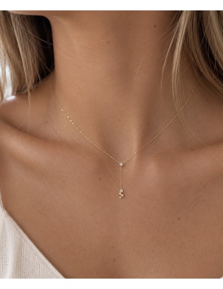 Gargantilla circonita con cadena oro de 18k