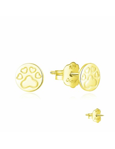 PENDIENTES ESFERA HUELLA PLATA CHAPADA DE 1ª LEY