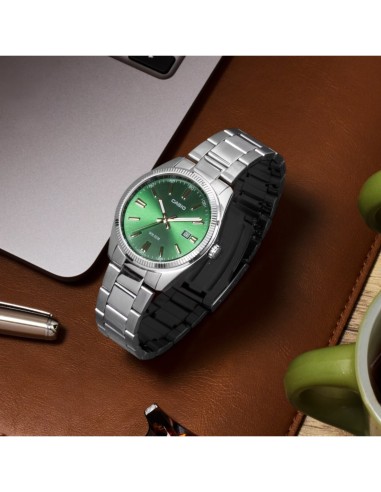 Reloj Casio Hombre Esfera Verde – Clásico en Acero Inoxidable
