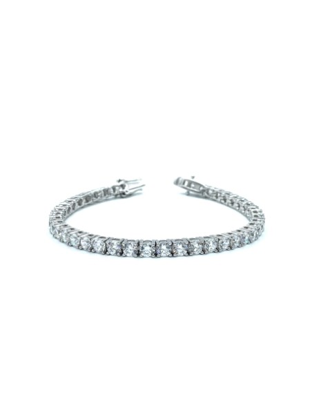 Pulsera de plata tipo riviere con circonitas