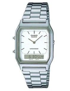 RELOJ CASIO UNISEX PLATEADO AQ