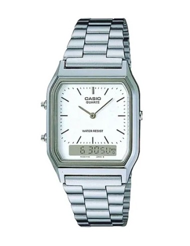 RELOJ CASIO UNISEX PLATEADO AQ