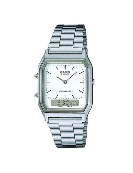RELOJ CASIO UNISEX PLATEADO AQ