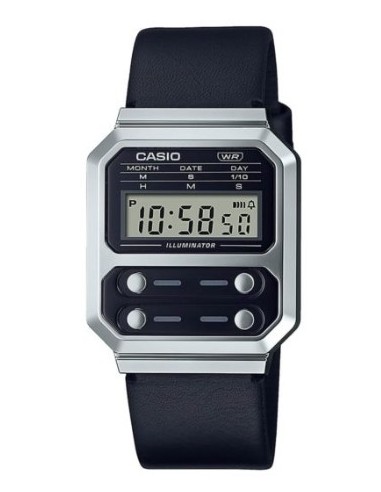 RELOJ PLATEADO/NEGRO CORREA WEL
