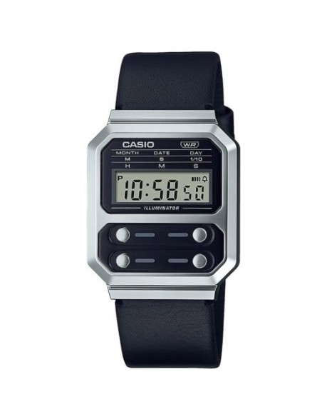 RELOJ PLATEADO/NEGRO CORREA WEL