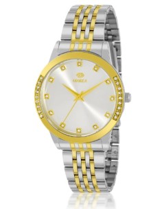 Reloj Marea bicolor dorado y plateado con circonitas