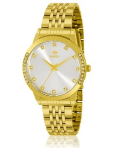 Reloj Marea bicolor dorado y plateado con circonitas