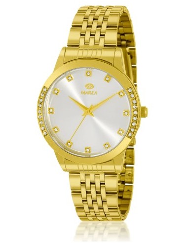 Reloj Marea bicolor dorado y plateado con circonitas
