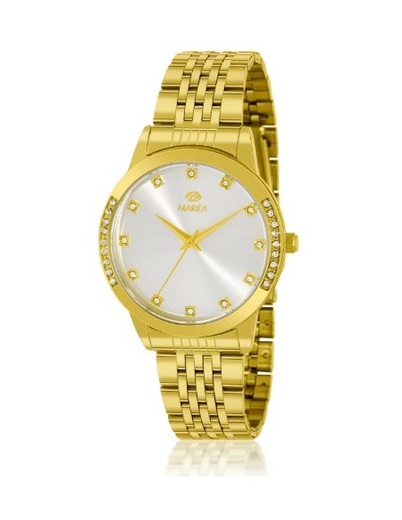 Reloj Marea bicolor dorado y plateado con circonitas