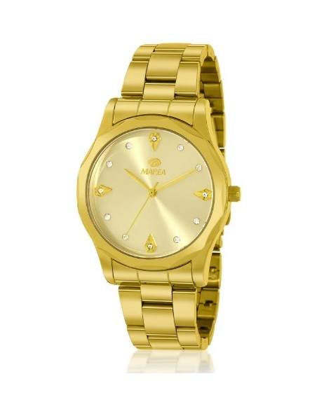 Reloj Marea bicolor dorado y plateado con circonitas