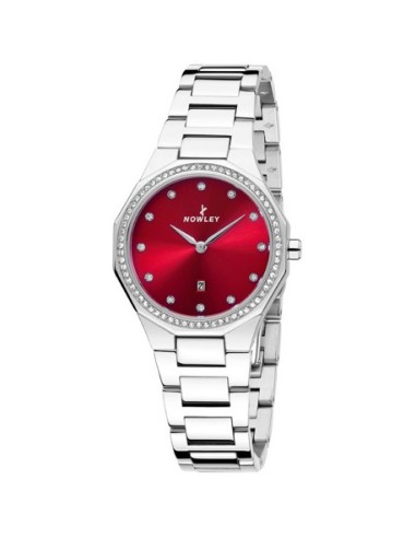 Reloj Nowley mujer acero con brillantes y calendario