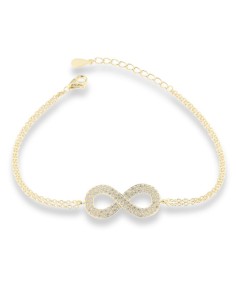PULSERA INFINITO CIRCONITAS PLATA CHAP DE 1ª LEY