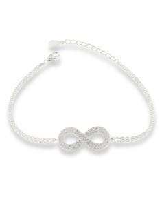 PULSERA INFINITO CIRCONITAS PLATA  DE 1ª LEY