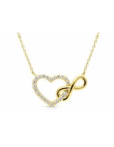 Colgante corazón plata y circonitas chapada