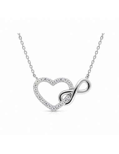 Colgante corazón plata y circonitas