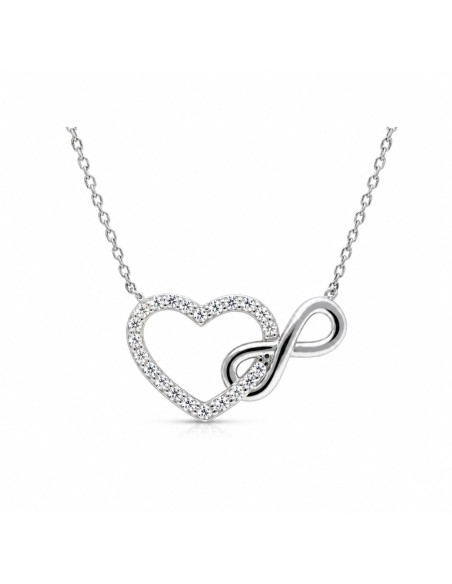 Colgante corazón plata y circonitas