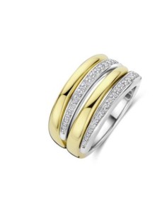Anillo Multibanda de Plata con Circonitas | Textura y Brillo en Equilibrio