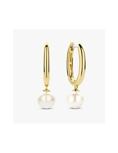 Pendientes aro circonitas plata bicolor largos