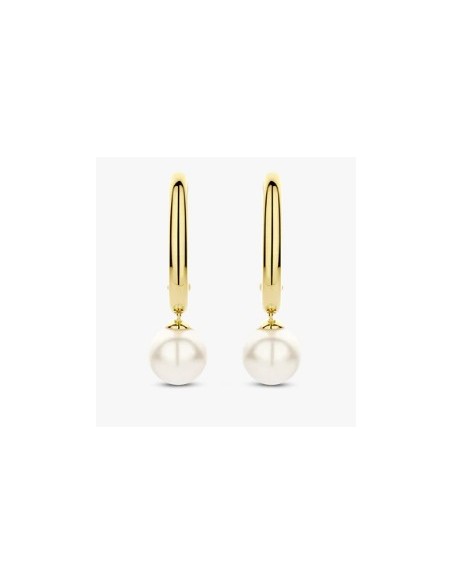 Pendientes aro circonitas plata bicolor largos