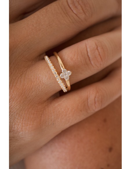 Anillo brillantes 0.37ct de oro 18k