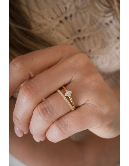 Anillo brillantes 0.37ct de oro 18k