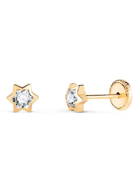 Pendientes de Bebé de Oro 18K n5996-3at - Delicadeza y Seguridad