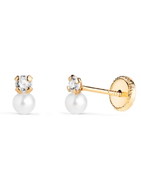 Pendientes de Bebé de Oro 18K 18806 - Delicadeza y Seguridad