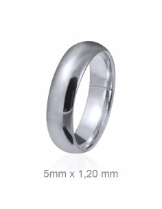 Alianza de Plata con Diamante 5 mm x 1,20 mm - Joyería Elegante