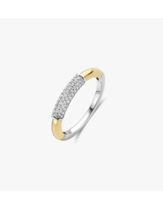 Anillo moderno con pavé plata de 1ª ley