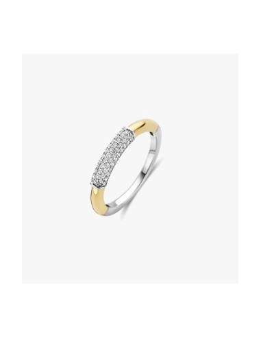 Anillo moderno con pavé plata de 1ª ley