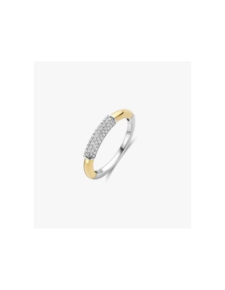 Anillo moderno con pavé plata de 1ª ley