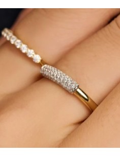 Anillo moderno con pavé plata de 1ª ley 2