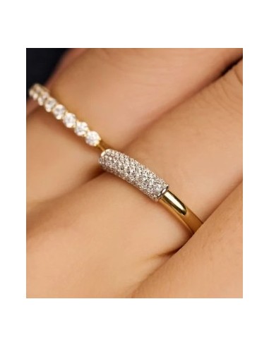Anillo moderno con pavé plata de 1ª ley