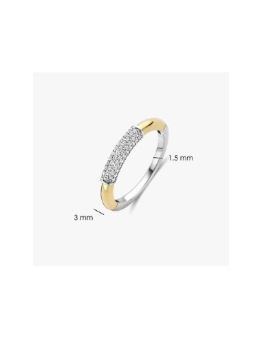 Anillo moderno con pavé plata de 1ª ley