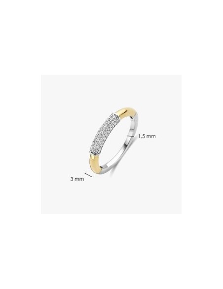 Anillo moderno con pavé plata de 1ª ley