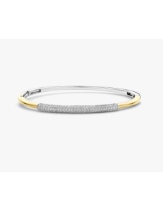 Brazalete moderno con pavé plata de 1ª ley