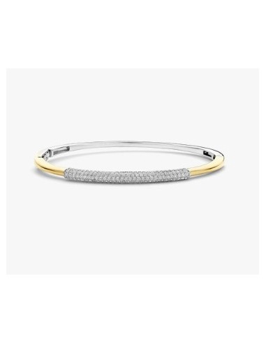 Brazalete moderno con pavé plata de 1ª ley